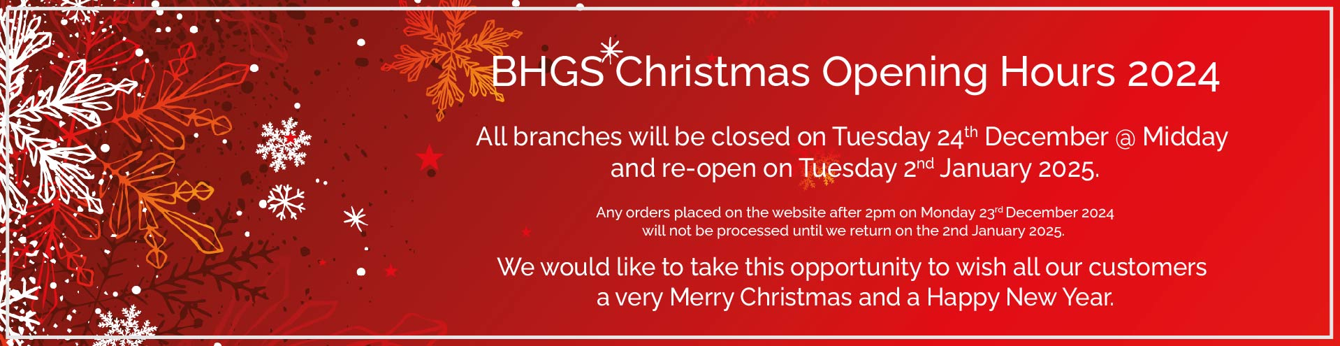 Opening Hours Christmas 2024